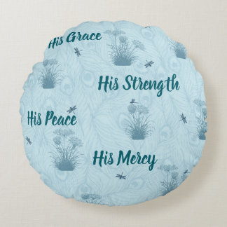 His Everything Queen Anne's Lace Round Cushion