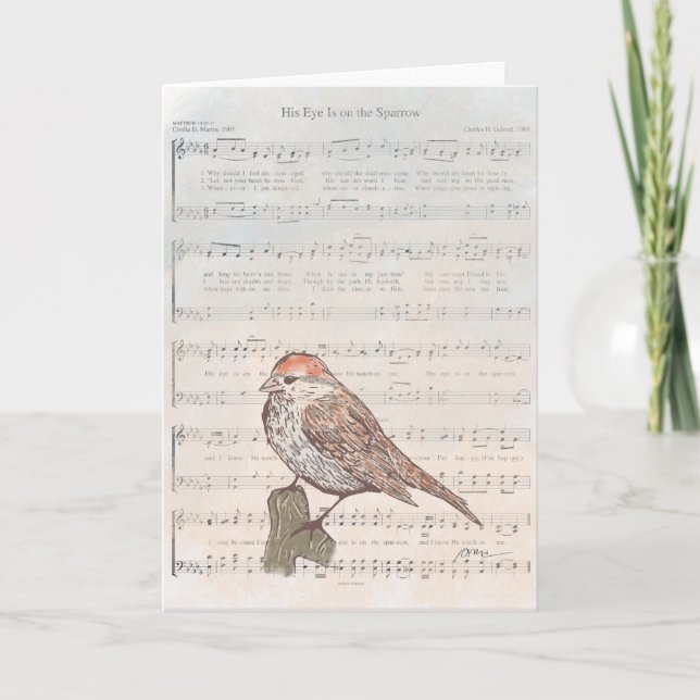 His Eye Is on the Sparrow Card (Front)