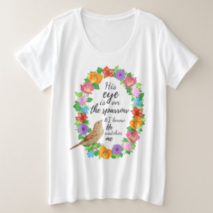 His Eye is on the Sparrow Women's Plus Size Top