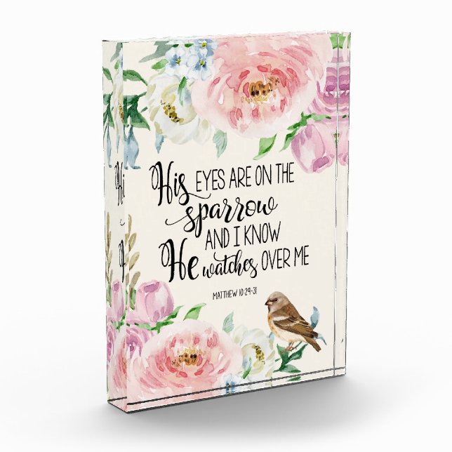 'His eyes are on the sparrow' Photo Block (Left)