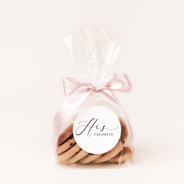 His Favorite Party Favor Stickers w Script Font (Creator Uploaded)