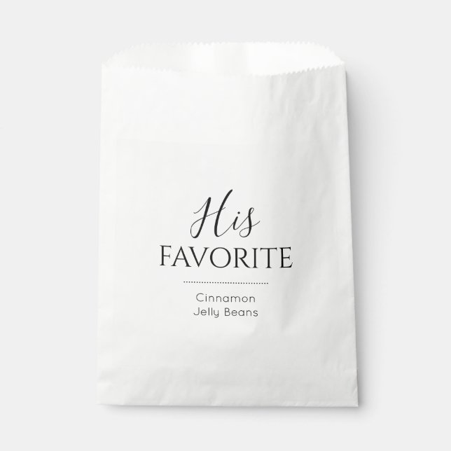 His Favourite Grooms Choice Wedding Snack Favour Bags (Front)