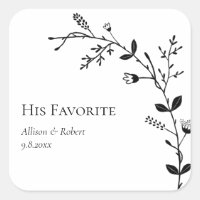 His Favourite Meandering Vine Wedding Favour