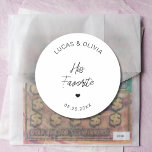 His Favourite Wedding Candy Favour Bridal Shower Classic Round Sticker<br><div class="desc">His Favourite Wedding Candy Favour Bridal Shower Classic Round Sticker</div>