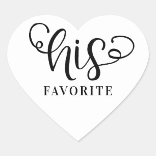 His favourite Wedding  Heart Sticker