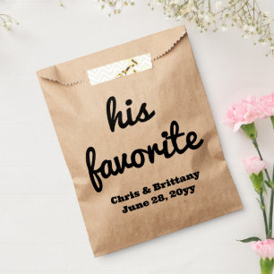 His favourite wedding reception guest candy treat favour bags