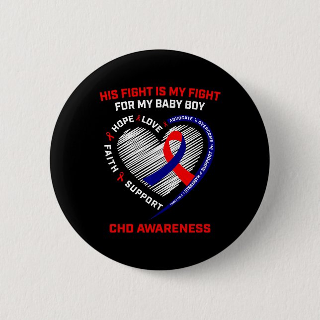 His Fight Ba1  6 Cm Round Badge (Front)