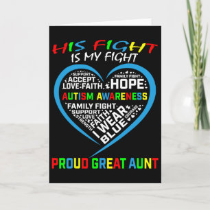 His Fight Is My Fight Autism Awareness Nephew Grea Card