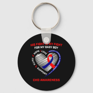 His Fight Is My Fight Baby Boy Chd Awareness Heart Key Ring