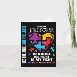 His Fight Is My Fight Blue Little Brother Autism Card