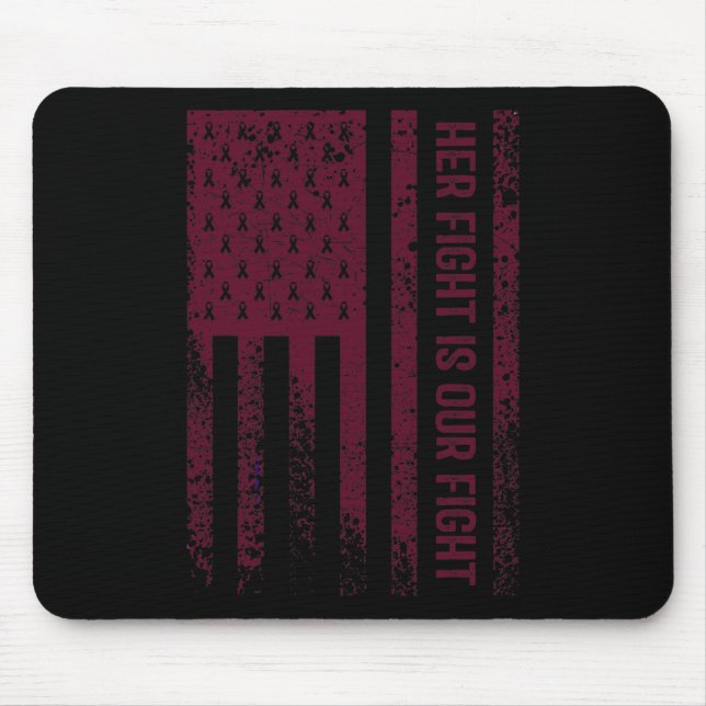 His Fight Is My Fight Brain Aneurysm Awareness Fig Mouse Pad (Front)