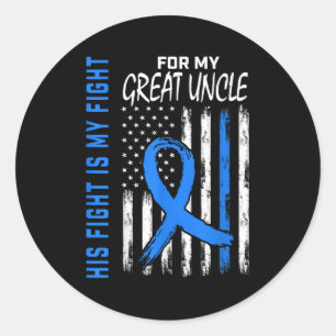 His Fight Is My Fight Diabetes Awareness Shirt Gre Classic Round Sticker