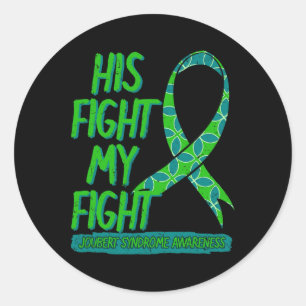 His Fight Is My Fight Joubert Syndrome Awareness R Classic Round Sticker