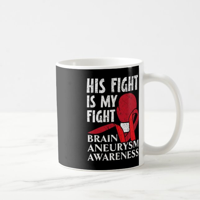 His Fight Is My Fight Medical Condition Aneurysm A Coffee Mug (Right)