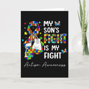 His Fight Is My Fight My Son Autism Awareness Supp Card
