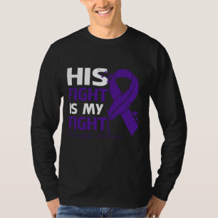 His Fight Is My Fight NEUROPATHY AWARENESS Feather T-Shirt