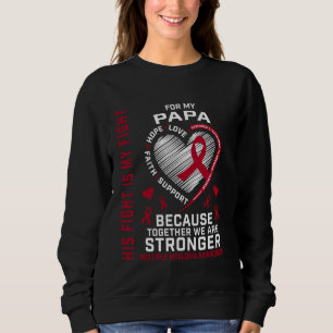 His Fight Is My Fight Papa Multiple Myeloma Ribbon Sweatshirt