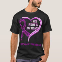 His Fight Is My Fight Ribbon Heart Stomach Cancer