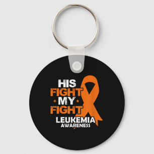 His Fight My Fight Leukaemia Awareness Orange Ribb Key Ring