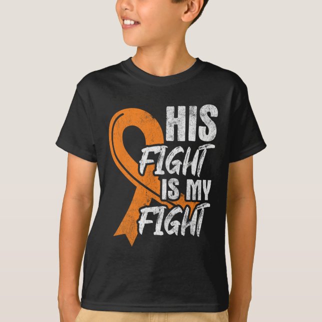 His Fight My Fight Leukaemia Cancer Leukaemia Awar T-Shirt (Front)