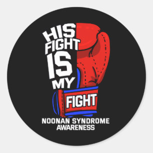 His Fight My Fight Noonan Syndrome Male Turner Ms Classic Round Sticker