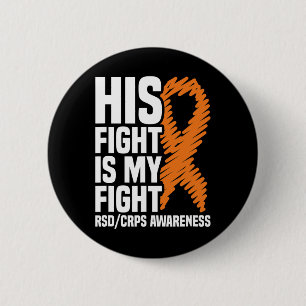 His Fight My Fight Orange Ribbon Rsdcrps Awareness 6 Cm Round Badge