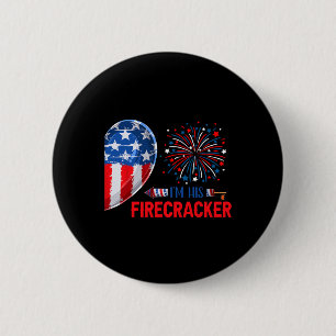His Firecracker 4th July Funny Couple Costume Patr 6 Cm Round Badge