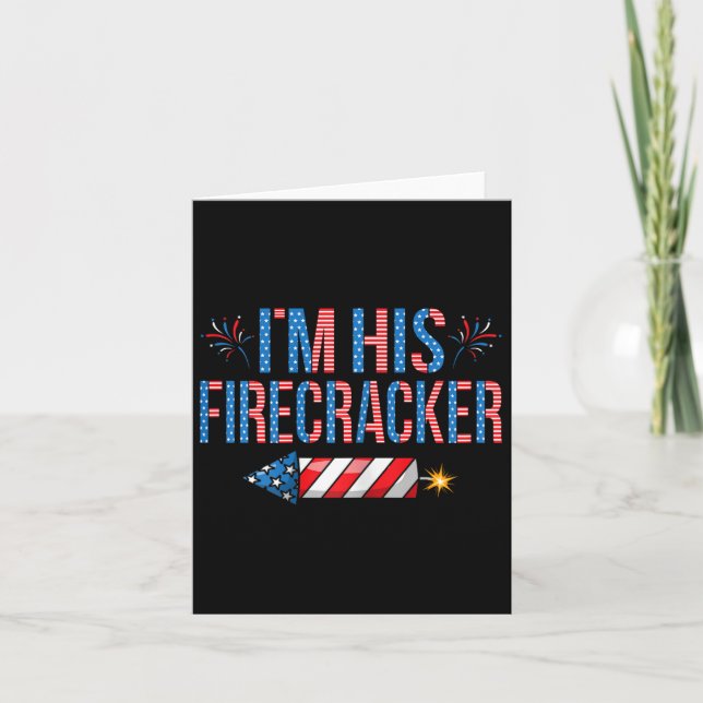 His Firecracker 4th Of July Cute Matching Couple W Card (Front)