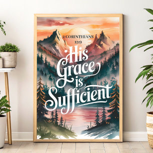 His Grace Is Sufficient – Christian Wall Art