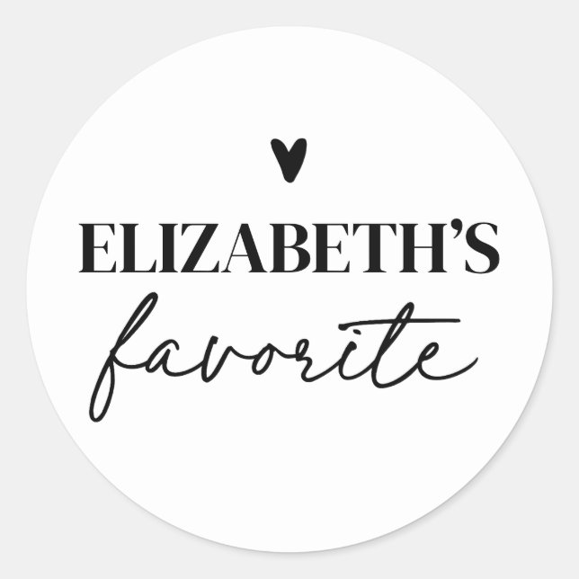 His & Her Favourite Personalised Wedding Classic Round Sticker (Front)