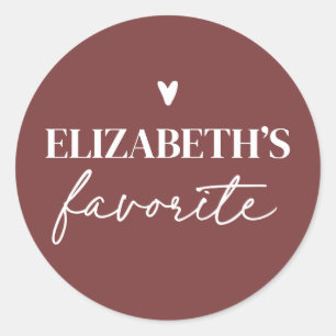 His & Her Favourite Personalised Wedding Classic Round Sticker