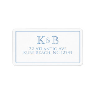 His & Her Initials Couples Monogram Stationery Label