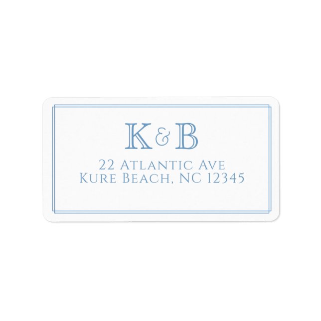 His & Her Initials Couples Monogram Stationery Label (Front)