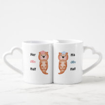 His & Her Otter Half Personalised Gift Lovers' mug
