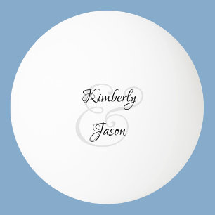 His & Her Script Names, Black & Gray Ping Pong Ball
