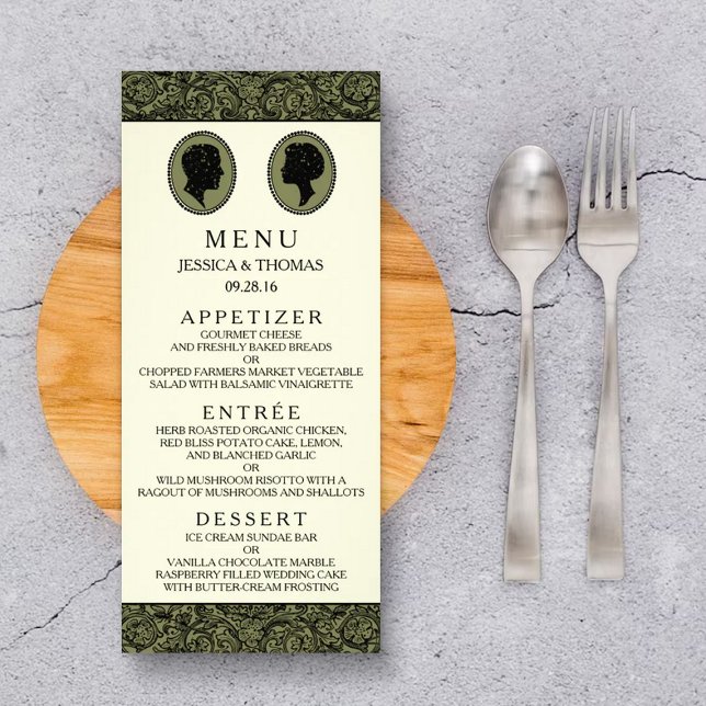 His & Hers Art Deco Silhouette Wedding Menu (Creator Uploaded)