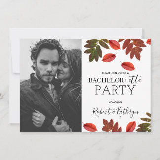 His & Hers Bachelorette Party Autumn Invitation