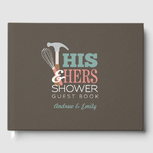 His & Hers Handy Wedding Couple Bridal Shower Guest Book