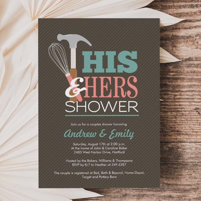 His & Hers Handy Wedding Couple Bridal Shower Invitation (Creator Uploaded)