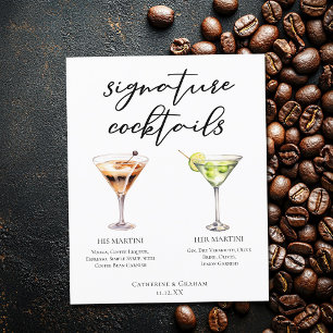 His Hers Martini Signature Wedding Cocktails Menu