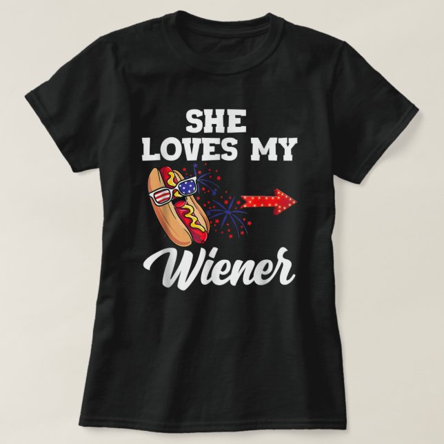 His & Hers Naughty USA Outfit Matching Couples 4th T-Shirt (Design Front)