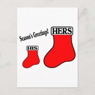 His Hers Stockings Postcard