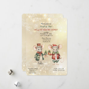 His & His Little Mice Wedding Shower Holiday Card
