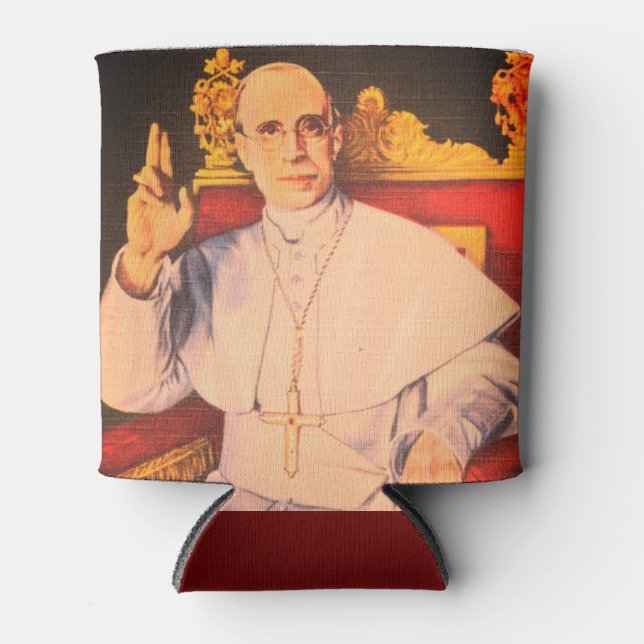 His Holiness Pope Pius XII - Catholic Church Can Cooler (Front)