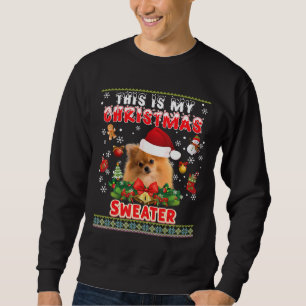 His Is My Christmas Sweater Pomeranian Dog Ugly Me