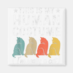 His Is My Human Costume I M Really A Cat Retro Hal Magnet