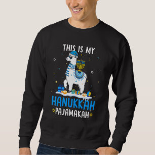 his Is My Pajamakah   Llama Hanukkah Pajama Sweatshirt