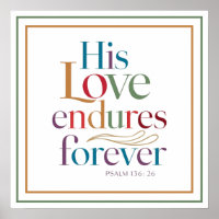 His Love Endures Forever Elegant Clean Christian