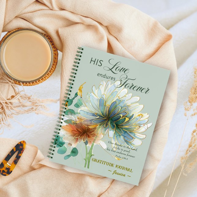 His Love Endures Forever Green Scripture Notebook (Creator Uploaded)