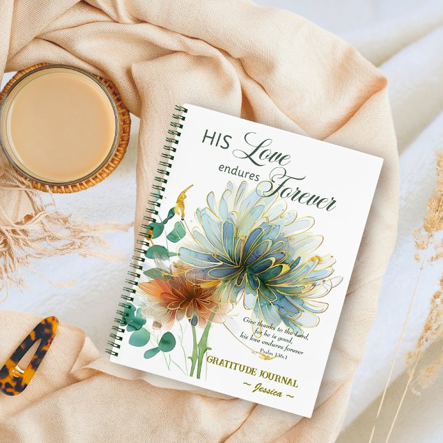 His Love Endures Forever White Scripture Notebook (Creator Uploaded)
